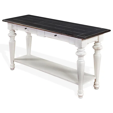 Cottage Sofa Table with Two-Tone Finish